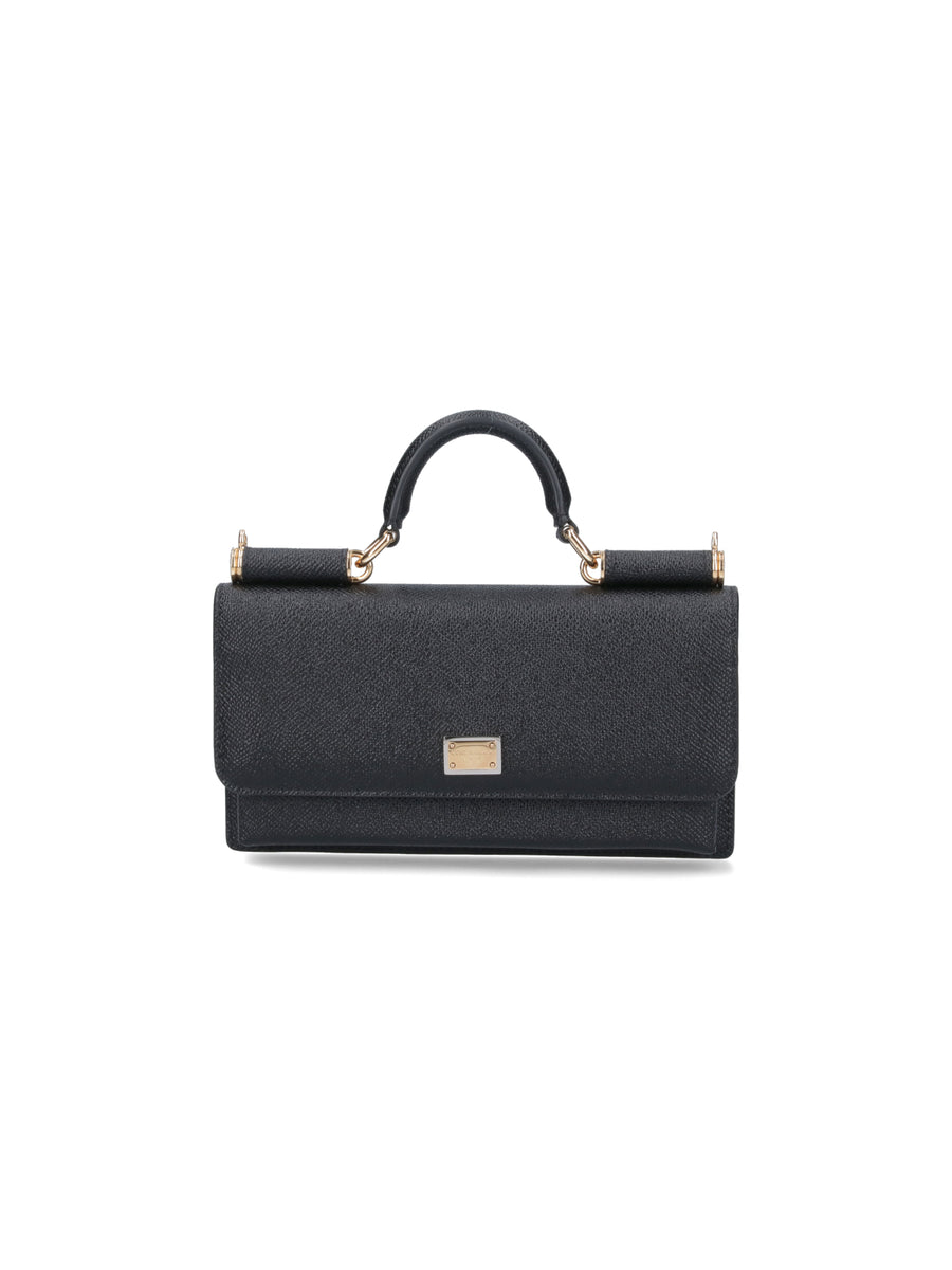 Dolce & Gabbana 100% Calf Leather top handle bag in black
