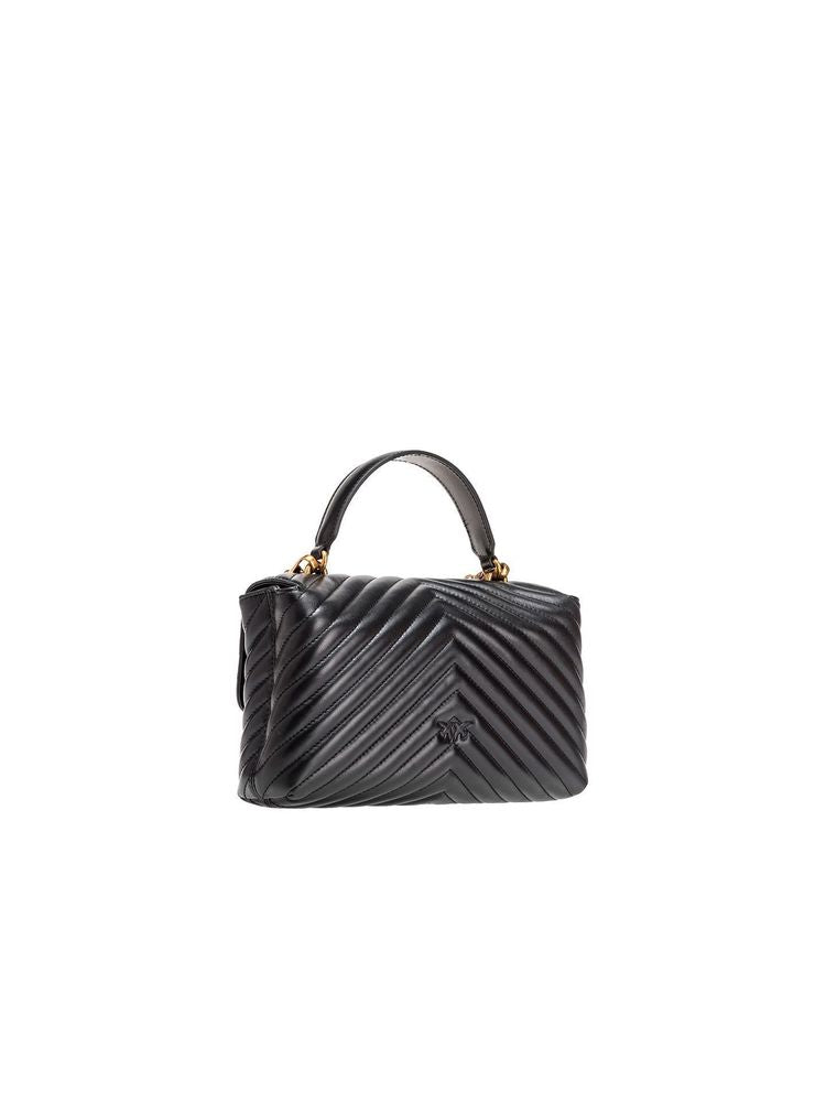 Pinko 100% Cow Leather top handle bag in black