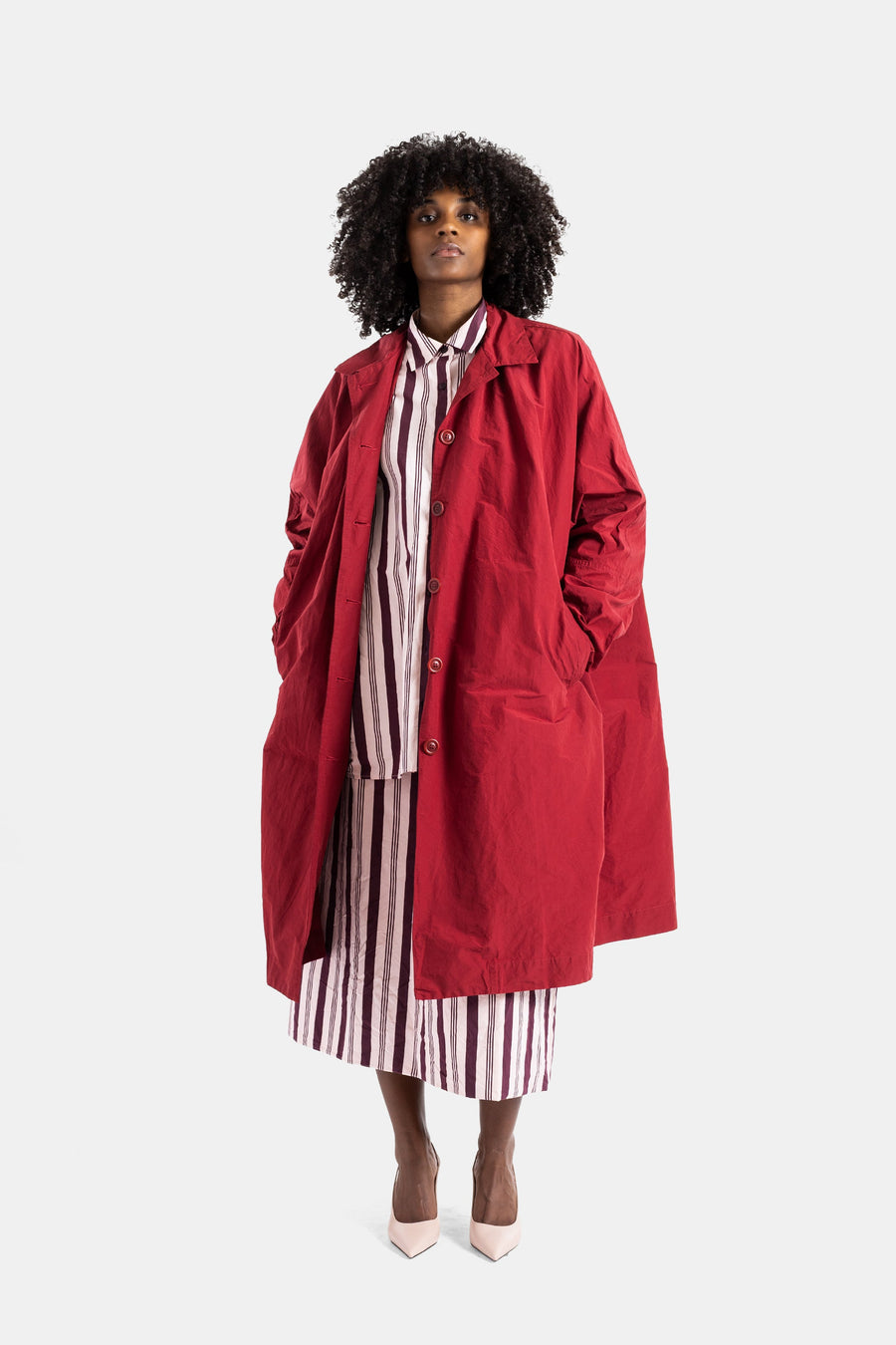 Casey Casey Cotton blend coat in red