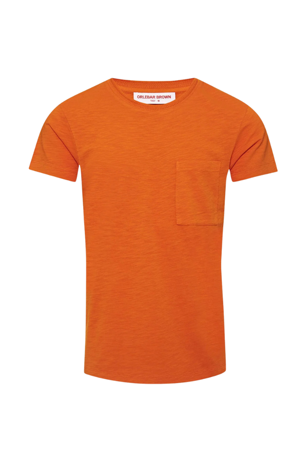 Orlebar Brown 100% Cotton Organic Slub t-shirt in orange