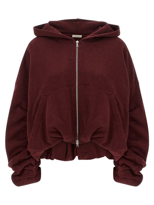 Dries Van Noten 100% cotton hoodie in bordeaux