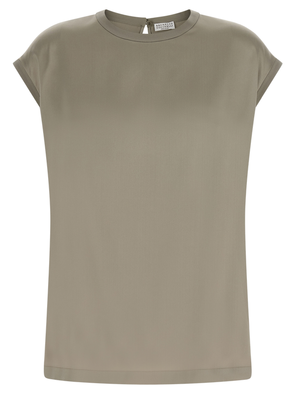 Brunello Cucinelli 96% Silk blouse in green