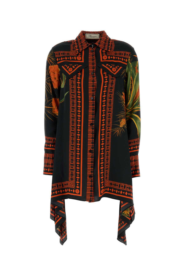 Blumarine Fantasia 100% Viscose shirt dress in black