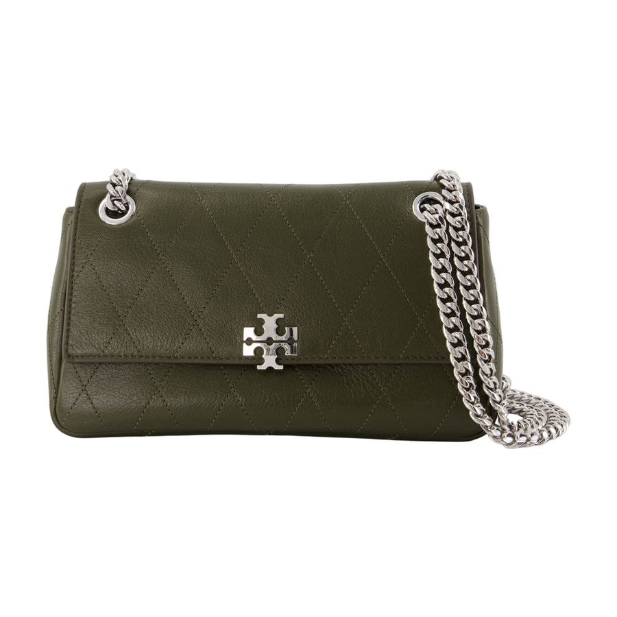 Charlie Small Shoulder Bag - Tory Burch Leather Khaki Calfskin / Shoulder-hobo-bags
