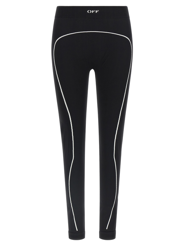 Off-White 100% polyamide leggings in black