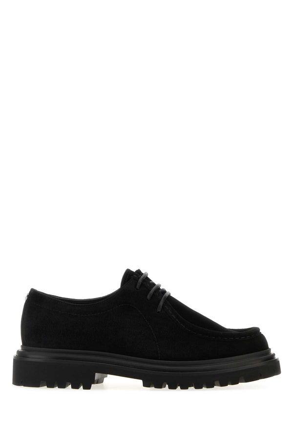 Black Suede Lace-Up Shoes Nero Scarpe Stringate