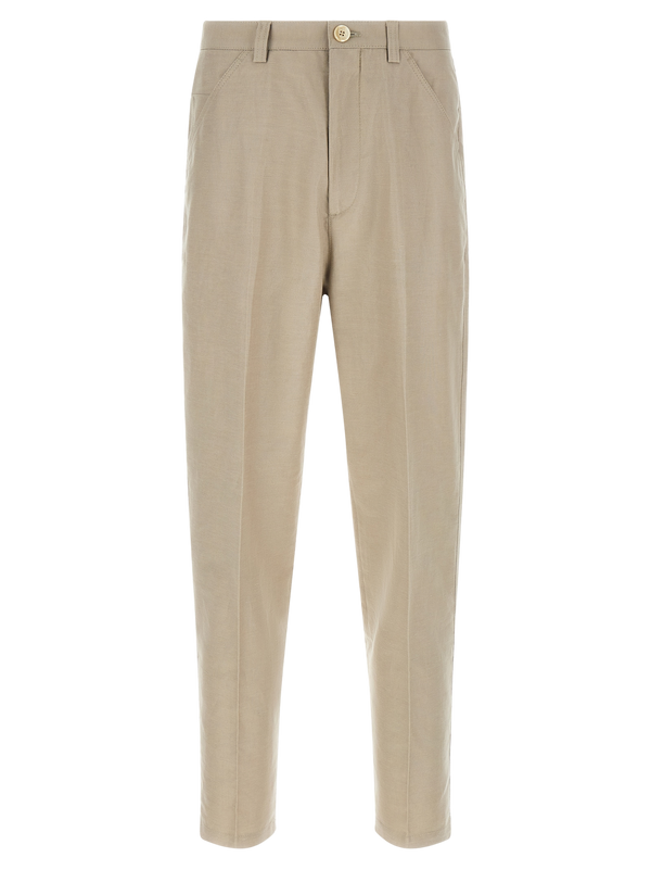 Brunello Cucinelli 69% cotton trousers in brown