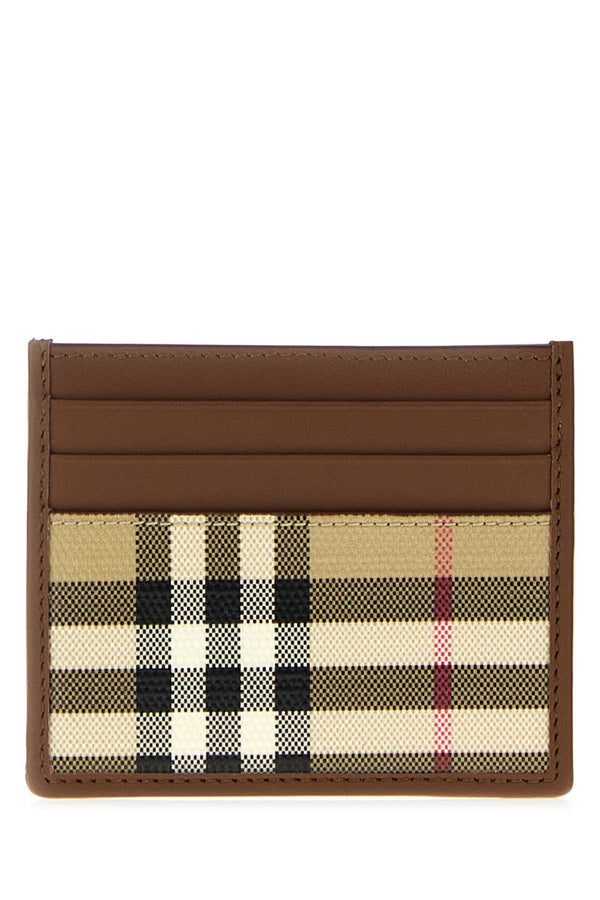 Burberry Tall Canvas and calfskin leather card case in beige