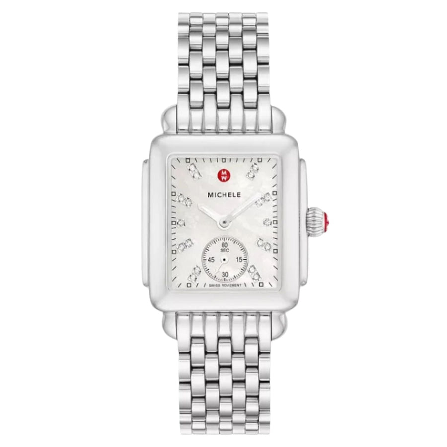 Michele Stainless steel case watch in white