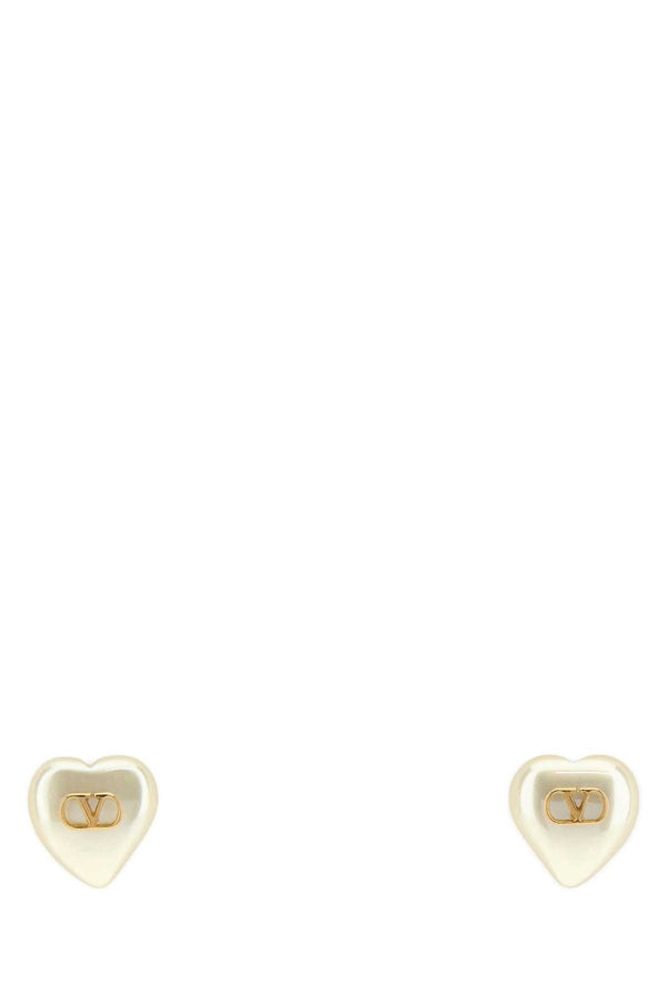 White Metal Coeur Royal Earrings Orocream Exterior: Orecchini