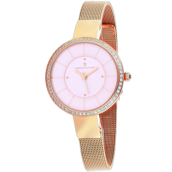 Christian Van Sant Stainless steel case watch in pink