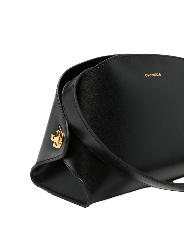 Coccinelle 100% Calf Split Leather shoulder bag in black