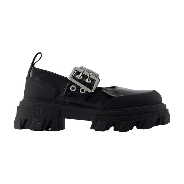 Ganni Synthetic flat in black
