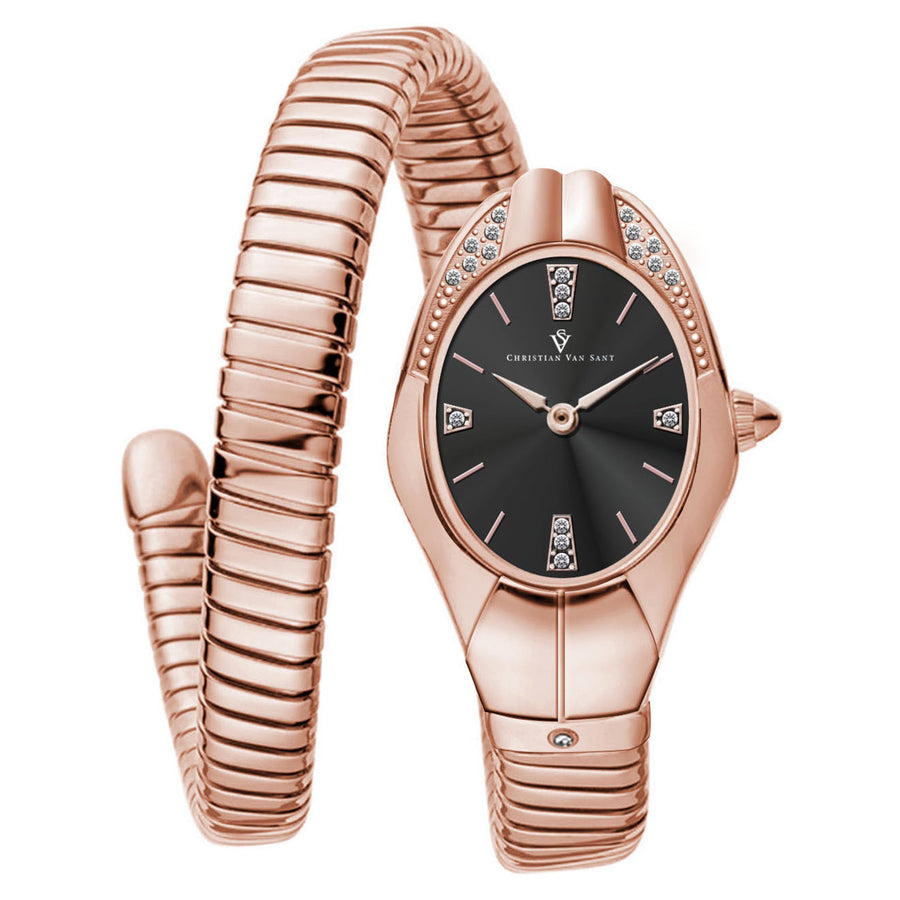 Christian Van Sant Stainless steel case and bracelet watch in rose gold