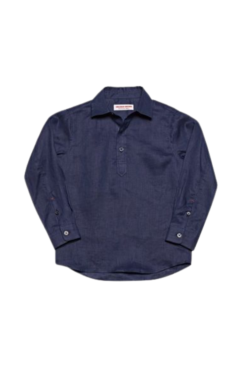 Orlebar Brown 100% Linen shirt in navy