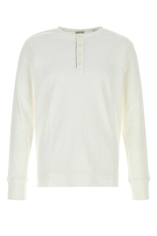 Burberry 98% Cotton henley in white