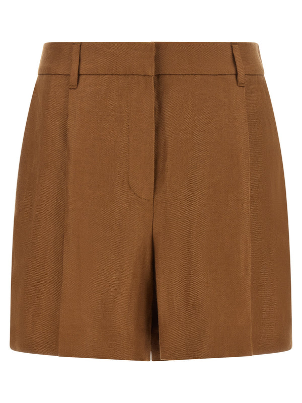 Brunello Cucinelli 100% linen bermuda shorts in brown