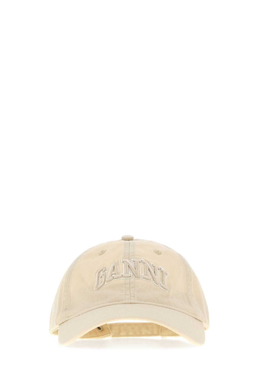 Ganni Cotton 100% Organic cotton baseball cap in beige