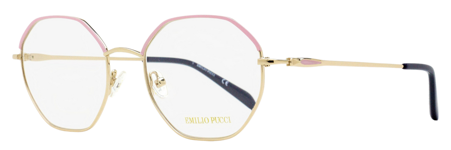 Pucci Slim Geometric Eyeglasses Ep5169 028 Gold-Rose 54mm Gold/rose Metal/plastic (acetate)