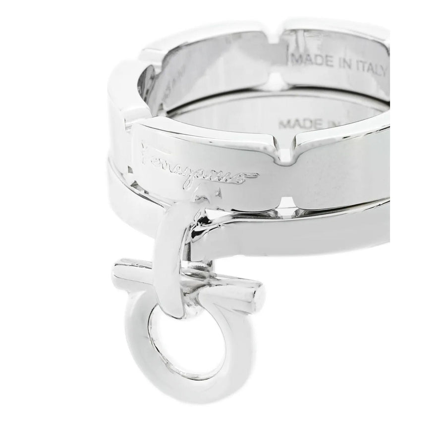 Ferragamo scarf ring in silver