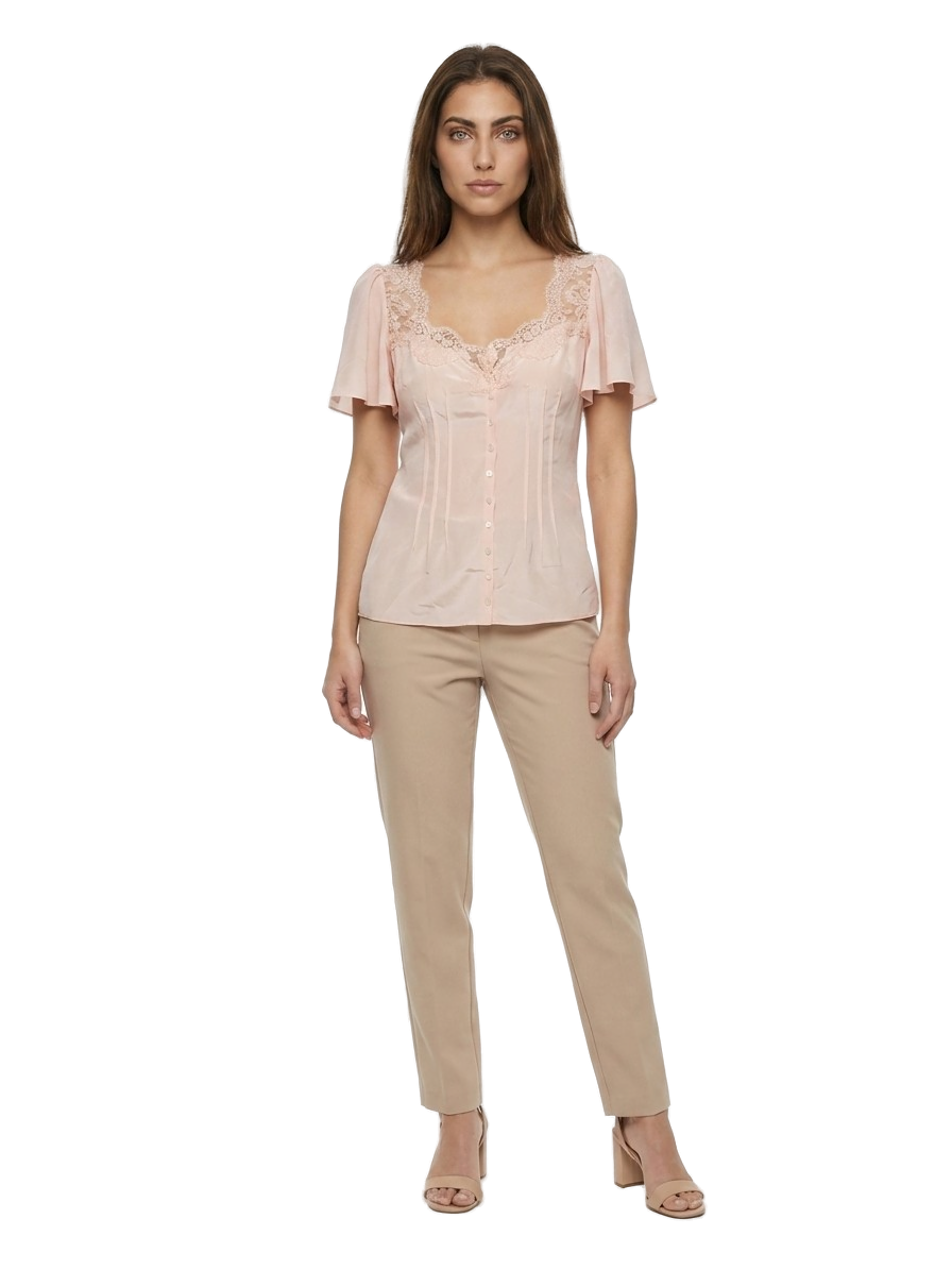 Pink Elastane Blouse
