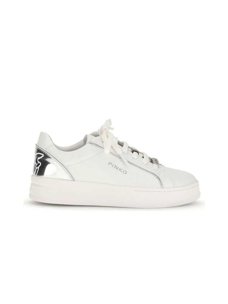 Pinko 73% Bos Taurus (Cow) sneaker in white