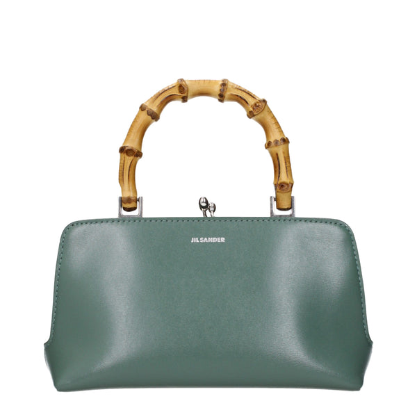 Jil Sander Leather top handle bag in green