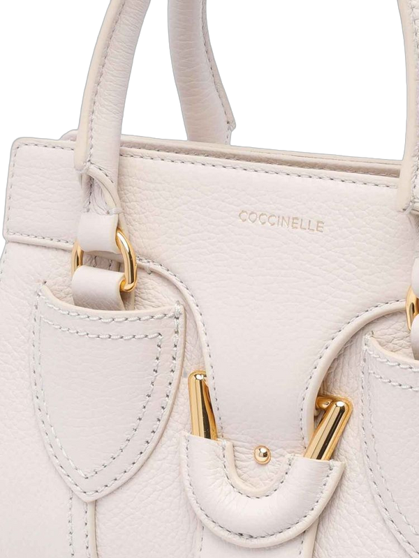 Coccinelle Cow leather shoulder bag in white