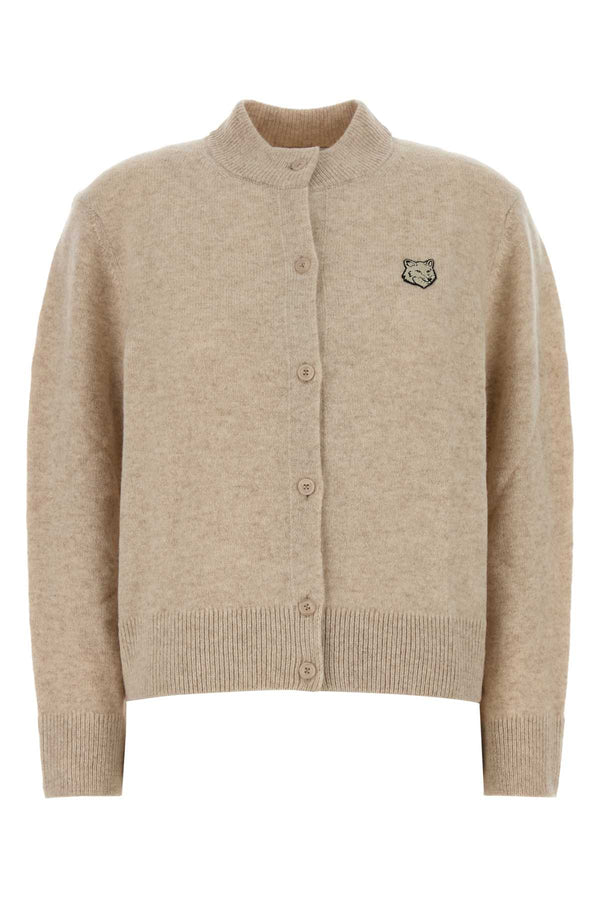 Melange Beige Wool Cardigan Moonbeige Exterior: Maglieria