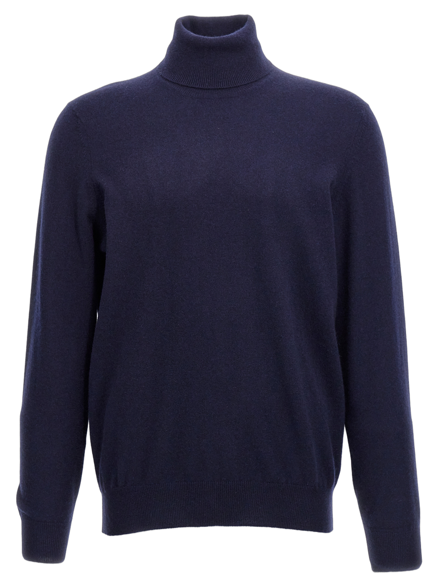 Brunello Cucinelli 100% Cashmere turtleneck sweater in blue