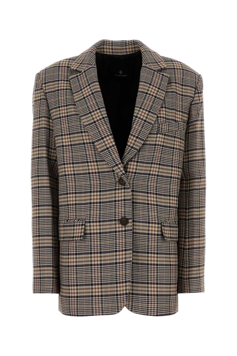 Embroidered Jacquard Quinn Blazer Beigeandnavychecks Giacche E Gilet