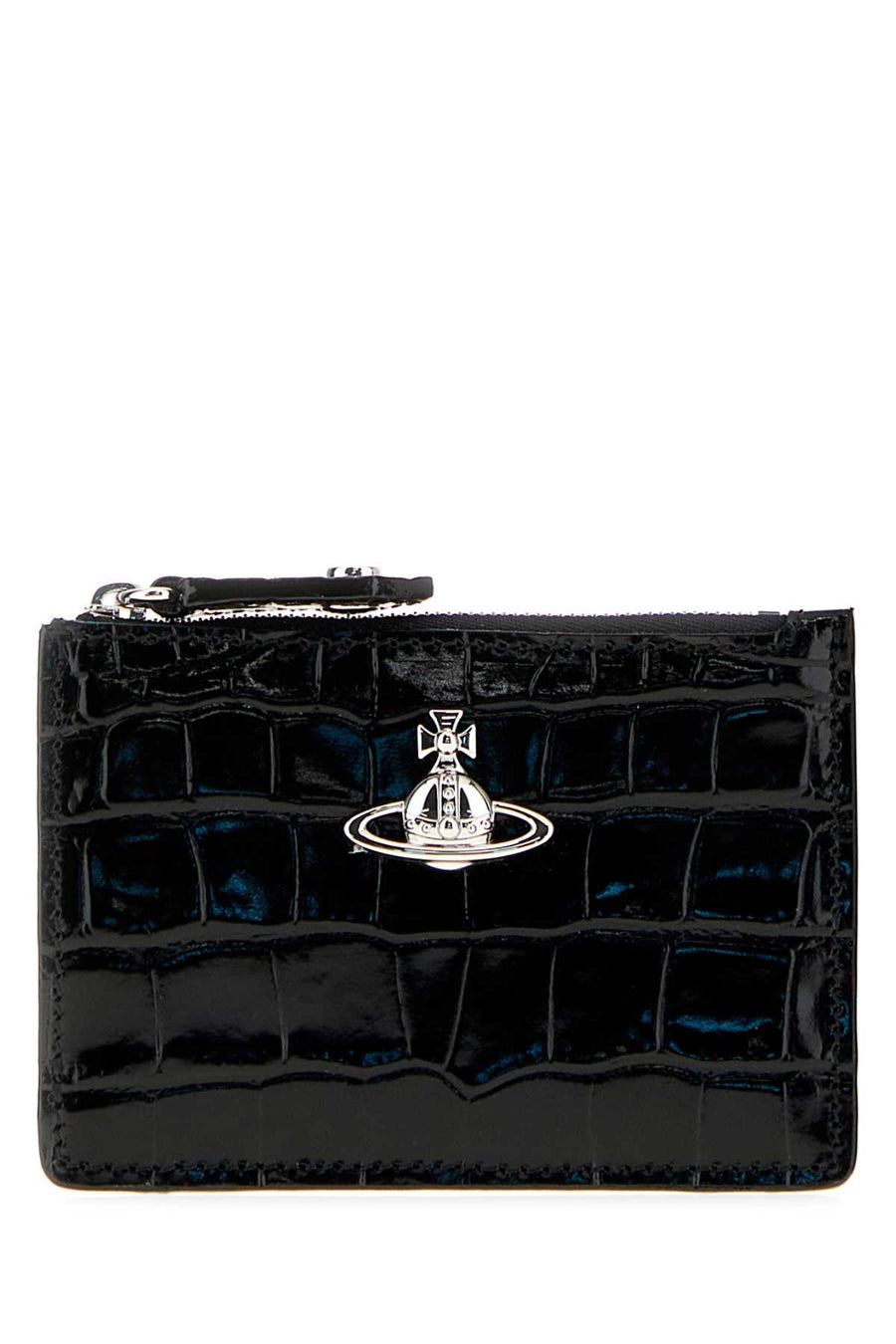 Vivienne Westwood Card Exterior: 100% Leather; Finishing: Silver metal card case in black