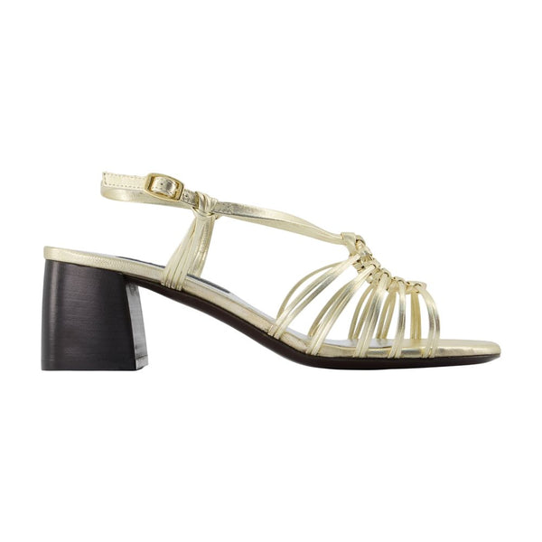 Carel calfskin heels in gold