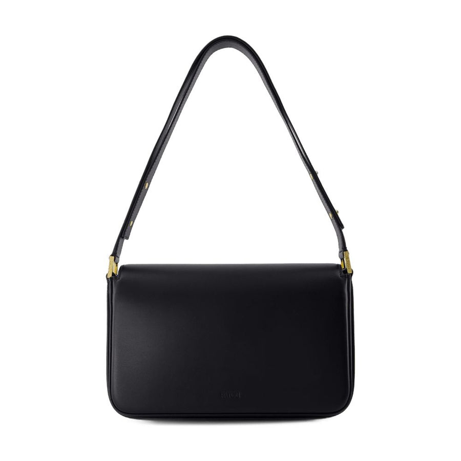 Patou calfskin shoulder bag in black