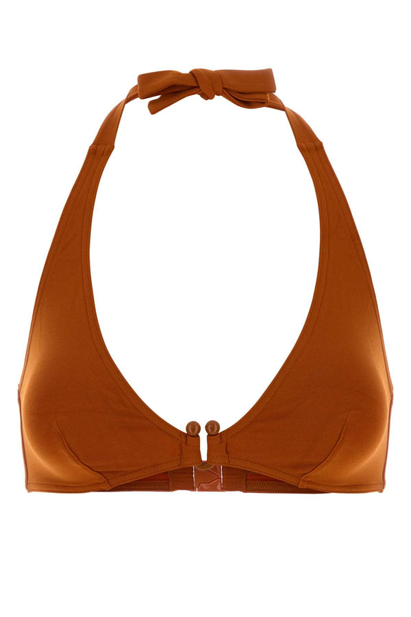 Orange Stretch Nylon Noctambule Bikini Top Rouille Exterior: Elastane Costumi Da Bagno