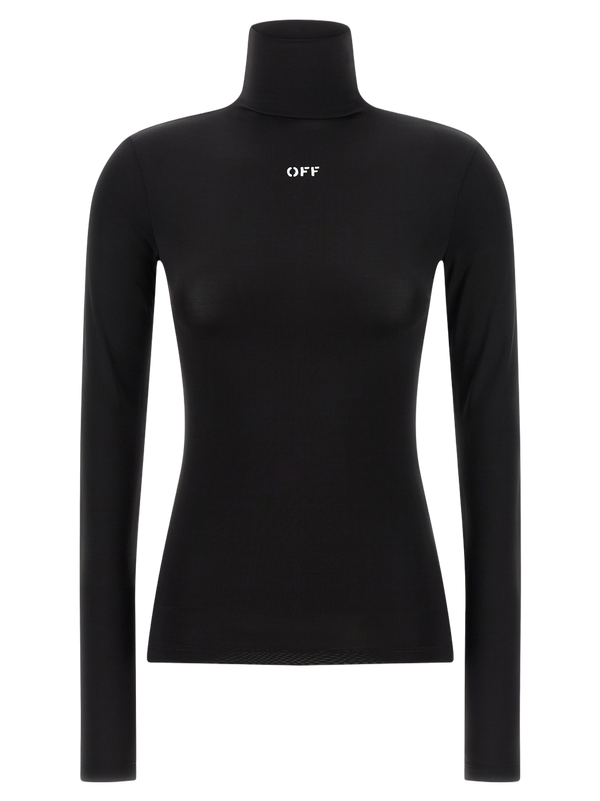 Off-White 95% acetate turtleneck top in black