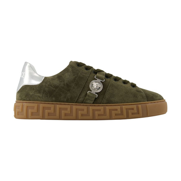 Versace Calfskin sneaker in khaki