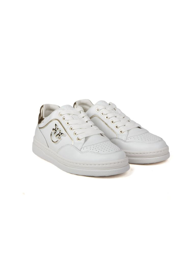 Pinko 68% Bos Taurus (Cow) sneaker in white