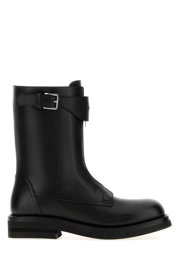 Alexander McQueen Exterior: 100% Calf; Interior: 100% Leather; Sole: Rubber boot in black