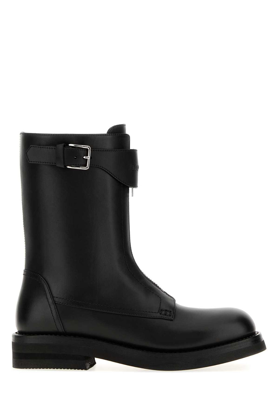 Alexander McQueen Exterior: 100% Calf; Interior: 100% Leather; Sole: Rubber boot in black