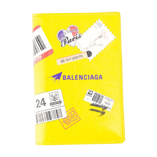 Balenciaga Lambskin card case in yellow