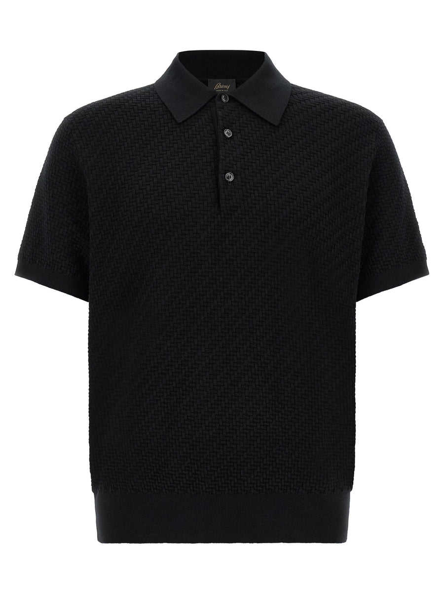 Black Cotton Polo Shirt