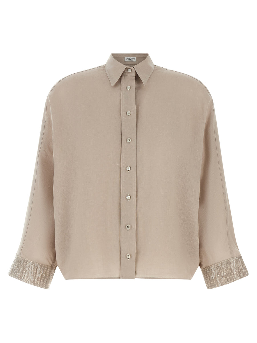 Brunello Cucinelli 100% Linen blouse in beige