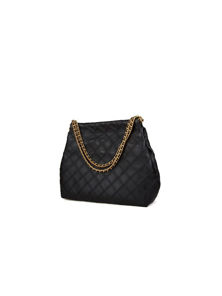 Tory Burch Body: 100% Lamb Leather; Trim: 100% Cow Leather; Lining: 50% Polyurethane (PU) hobo bag in black