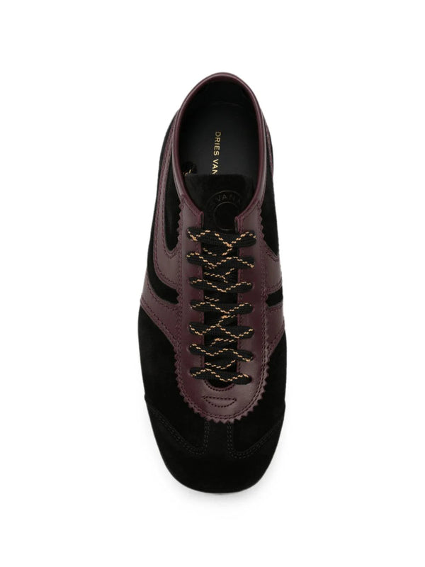 Dries Van Noten حذاء رياضي شمواه بلونين - أسود