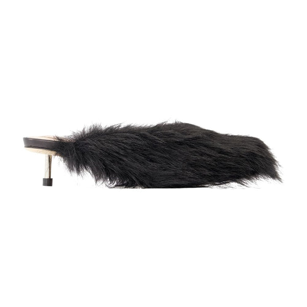 Simone Rocha faux_fur slipper in black
