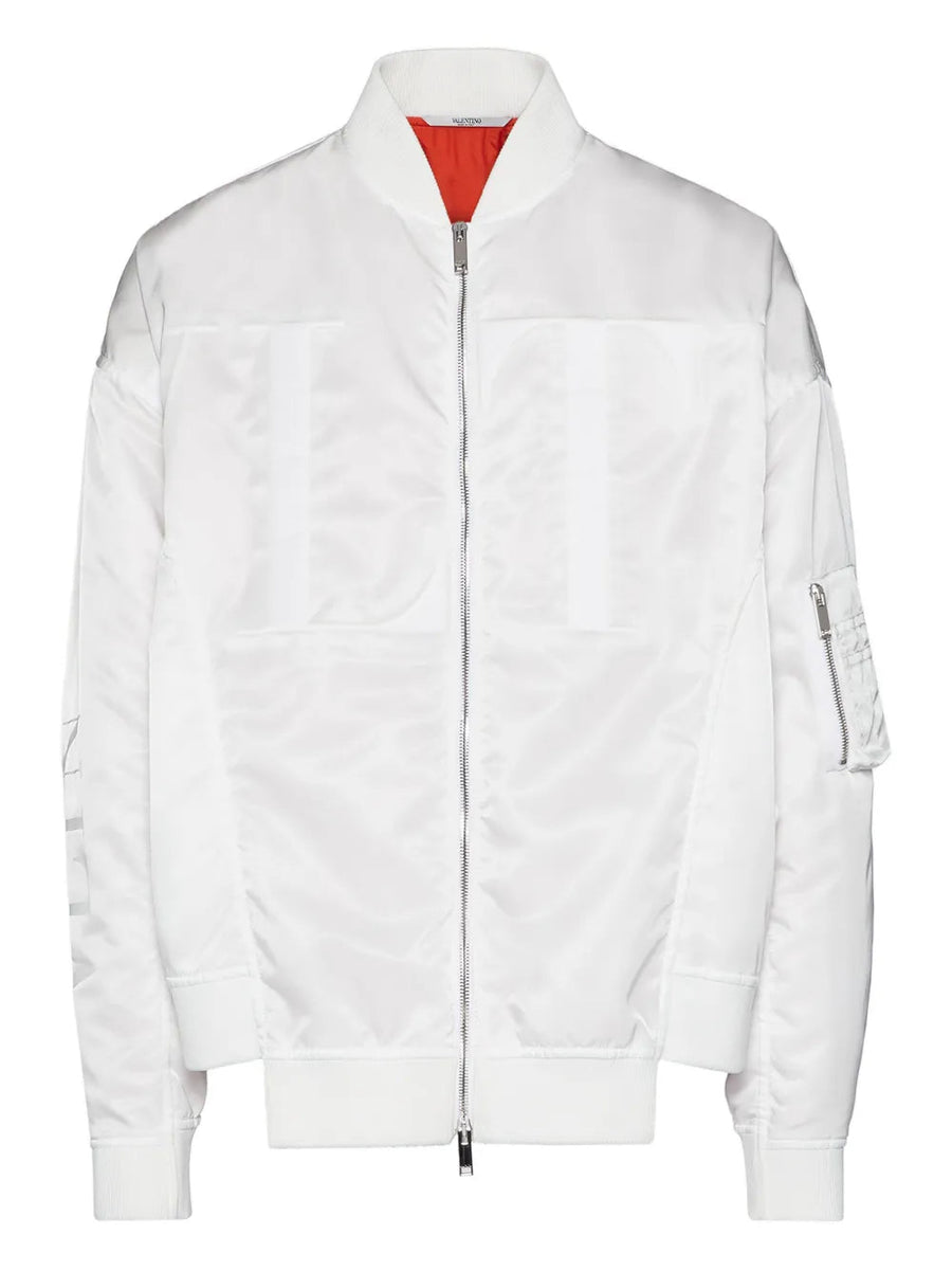 Valentino Nylon bomber jacket in white