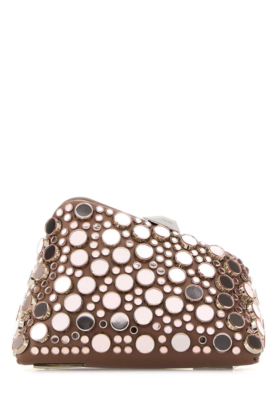 The Attico Clutch Exterior: 100% Calf leather; Lining: 100% Fabric; Finishing: Silver metal clutch in bronze