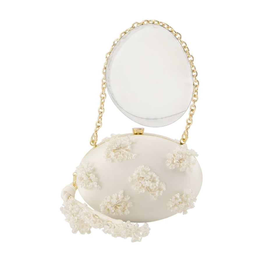 Self-Portrait Synthetic clutch in white