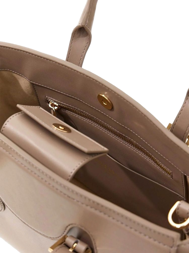 Guess 100% Cow Leather shoulder bag in taupe